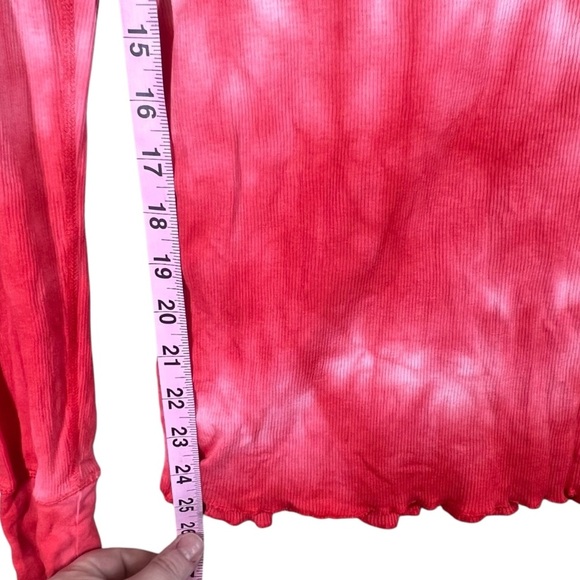 Helmut Lang Tie-Dye Scoop Neck Long Sleeve 100% Cotton Women's Small Red - Picture 10 of 12